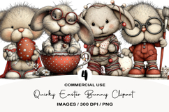 Quirky Easter Bunny Clipart Product Image 1