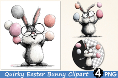 Quirky Easter Bunny Clipart Product Image 1