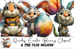 Quirky Easter Bunny Clipart Png Product Image 1