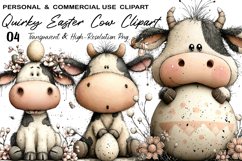 Quirky Easter Cow Clipart Product Image 1