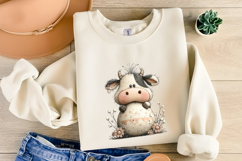 Quirky Easter Cow Clipart Product Image 2