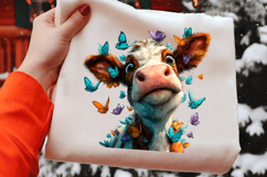 Quirky Easter Cow Clipart Product Image 2