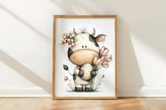 Quirky Easter Cow Clipart Product Image 3