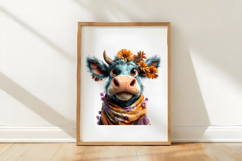 Quirky Easter Cow Clipart Product Image 3