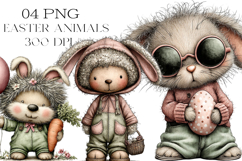 Quirky Easter Cute Animals Clipart Product Image 1