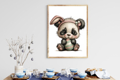 Quirky Easter Cute Panda Clipart Product Image 3
