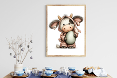 Quirky Easter Funny Cow Clipart Product Image 3