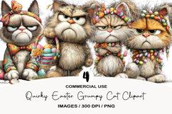 Quirky Easter Grumpy Cat Clipart Product Image 1