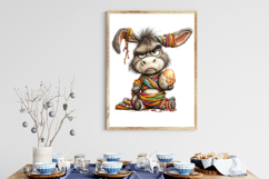 Quirky Easter Grumpy Donkey Clipart Product Image 3