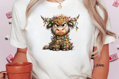 Quirky Easter Grumpy Highland Cow Clipart Product Image 2