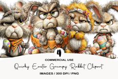 Quirky Easter Grumpy Rabbit Clipart Product Image 1