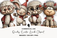 Quirky Easter Lamb Clipart Product Image 1