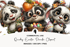 Quirky Easter Panda Clipart Product Image 1