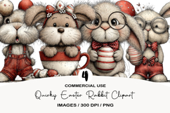 Quirky Easter Rabbit Clipart Product Image 1