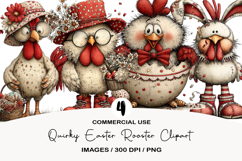 Quirky Easter Rooster Clipart Product Image 1