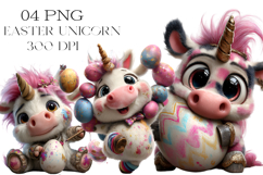 Quirky Easter Unicorn Clipart Product Image 1
