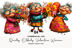 Quirky Elderly Valentine Woman Clipart Product Image 1