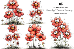 Quirky Flowers Funny Clipart Product Image 1