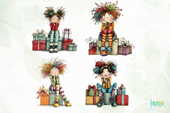 Quirky Frazzled Christmas Girl Clipart Product Image 1