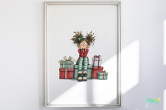 Quirky Frazzled Christmas Girl Clipart Product Image 2