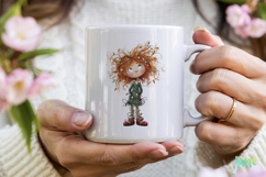 Quirky Frazzled Christmas Girl Clipart Product Image 4