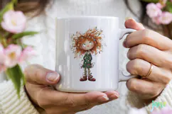 Quirky Frazzled Christmas Girl Clipart Product Image 4