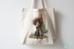 Quirky Frazzled Christmas Girl Clipart Product Image 4