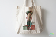Quirky Frazzled Christmas Girl Clipart Product Image 3