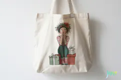 Quirky Frazzled Christmas Girl Clipart Product Image 3