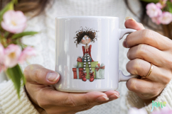Quirky Frazzled Christmas Girl Clipart Product Image 4