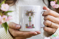 Quirky Frazzled Christmas Girl Clipart Product Image 2