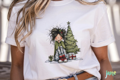 Quirky Frazzled Christmas Girl Clipart Product Image 2