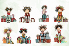 Quirky Frazzled Christmas Girl Clipart Product Image 5
