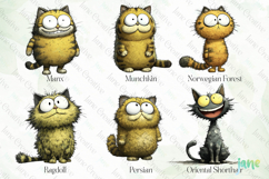 Quirky Funny Cats Sublimation Clipart Bundle Product Image 2