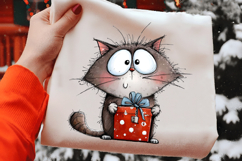 Quirky Funny Christmas Cats Clipart Product Image 2