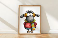 Quirky Funny Christmas Sheep Clipart Product Image 3