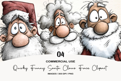 Quirky Funny Santa Claus Face Clipart Product Image 1