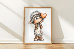 Quirky Funny Valentine Sheep Clipart Product Image 3