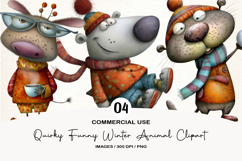 Quirky Funny Winter Animal Clipart Product Image 1