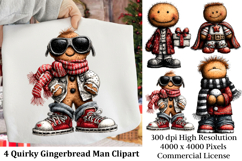 Quirky Gingerbread Man Clipart Product Image 1