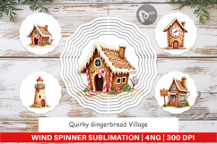 Quirky Gingerbread Village Wind Spinner Product Image 1