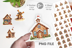 Quirky Gingerbread Village Sticker Product Image 1