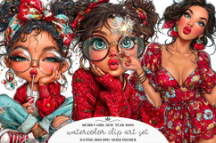 Quirky Girl New Year 2026 Clipart Product Image 1