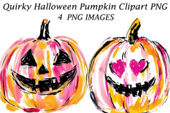 Quirky Halloween Pumpkin Clipart PNG Product Image 1