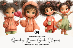 Quirky Love Girl Clipart Sublimation Product Image 1