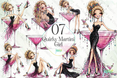 Quirky Martini Girl Sublimation Clipart Product Image 1
