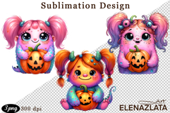 Quirky Monster Clipart PNG, Funny Spooky Creatures Product Image 1