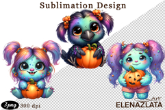 Quirky Monster Clipart PNG, Funny Spooky Creatures Product Image 1