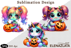 Quirky Monster Clipart PNG, Funny Spooky Creatures Product Image 1