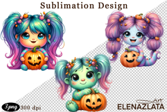 Quirky Monster Clipart PNG, Funny Spooky Creatures Product Image 1
